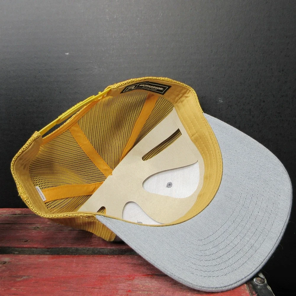 Richardson 112FP Joe's Since 1930 Trucker Hat Grey Yellow Snapback Cap
